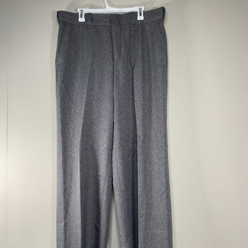 Rawlings Dress Pants Men's 38 High Rise Gray Office Business UNFINISHED HEM